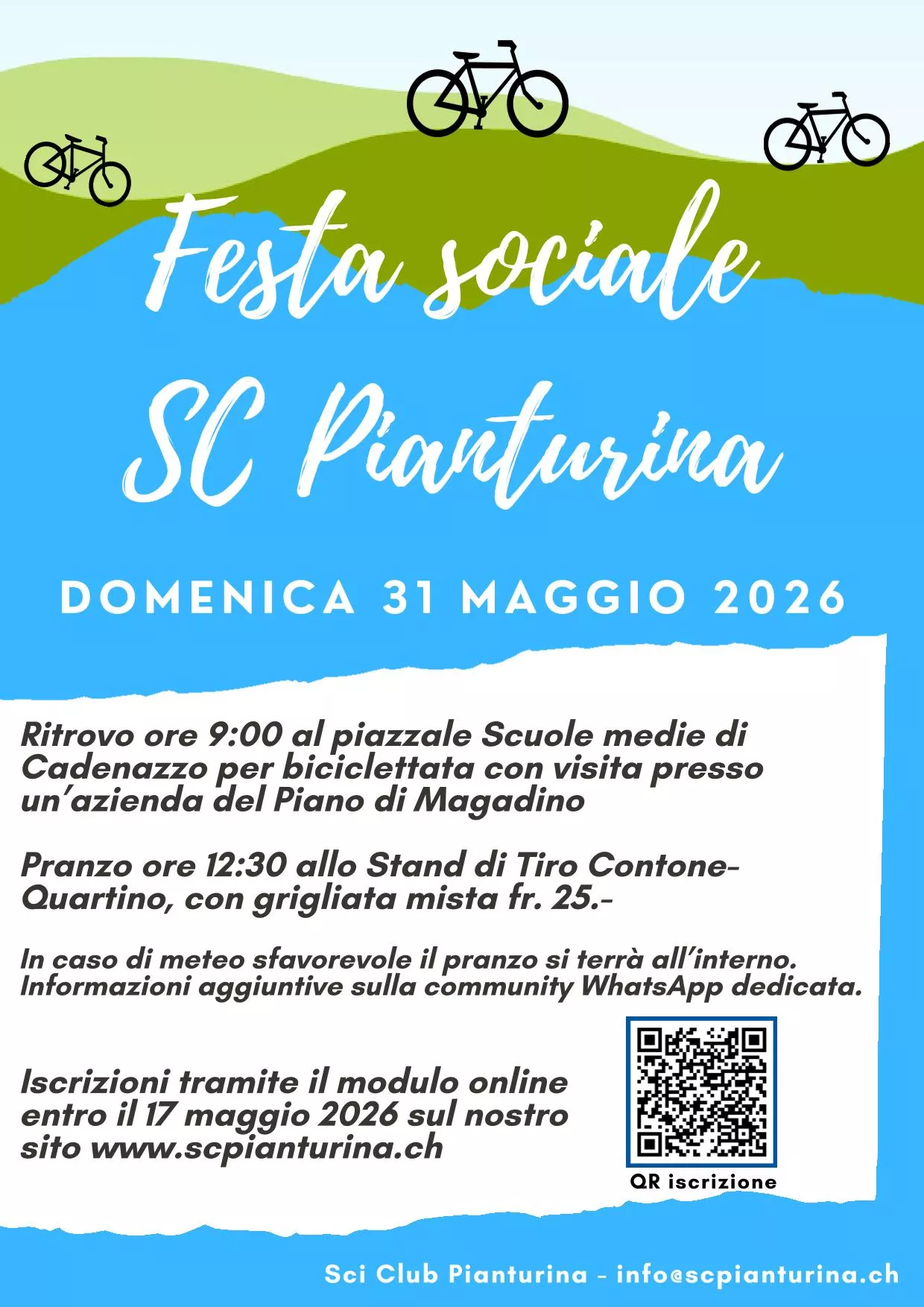 Festa Sociale Domenica 31 maggio 2026