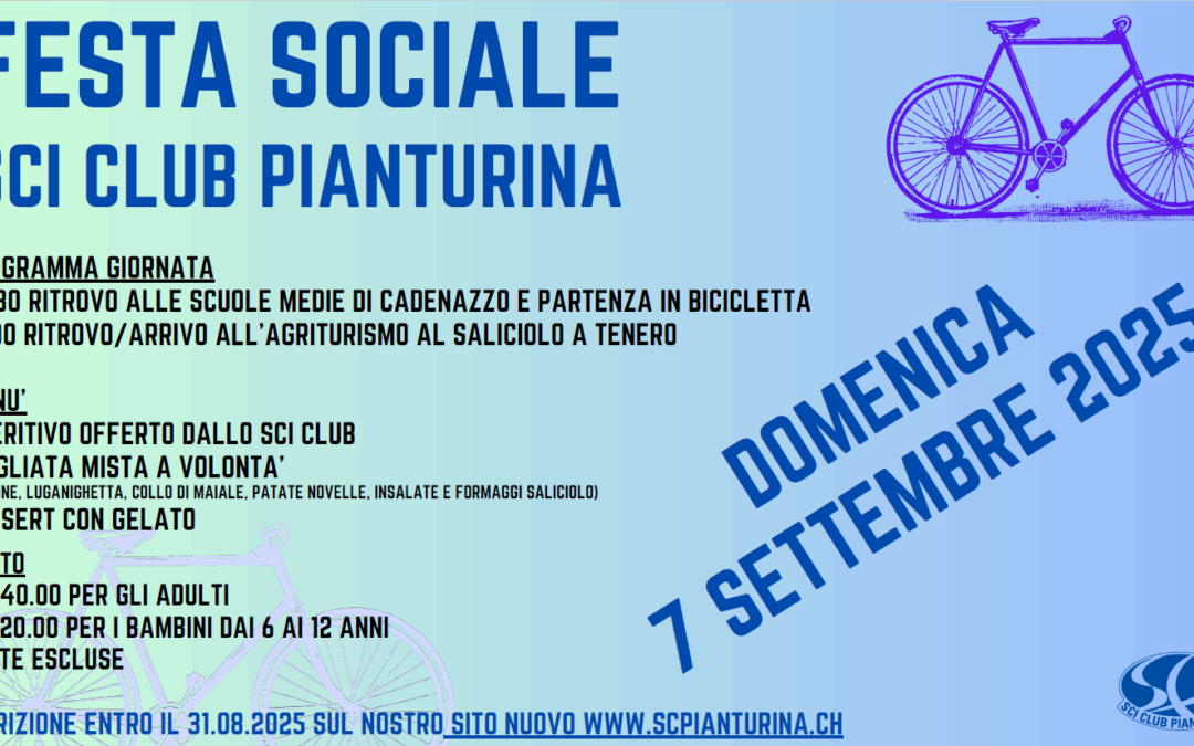Festa Sociale Domenica 7 Settembre 2025